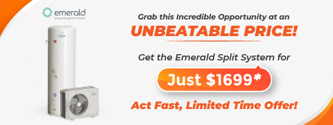 banner showing emerald brand logos and text with grab this incredible opportunity at an unbeatable price! Get the emerald split system for just $1699*