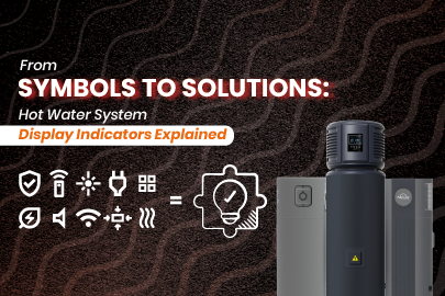 Visual guide explaining heat pump display indicators for heat pump hot water systems, showcasing symbols thumbnail