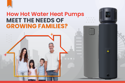 hot water head pump for growing family. A family enjoying hot water from a heat pump, showcasing its efficiency for modern household needs thumbnail