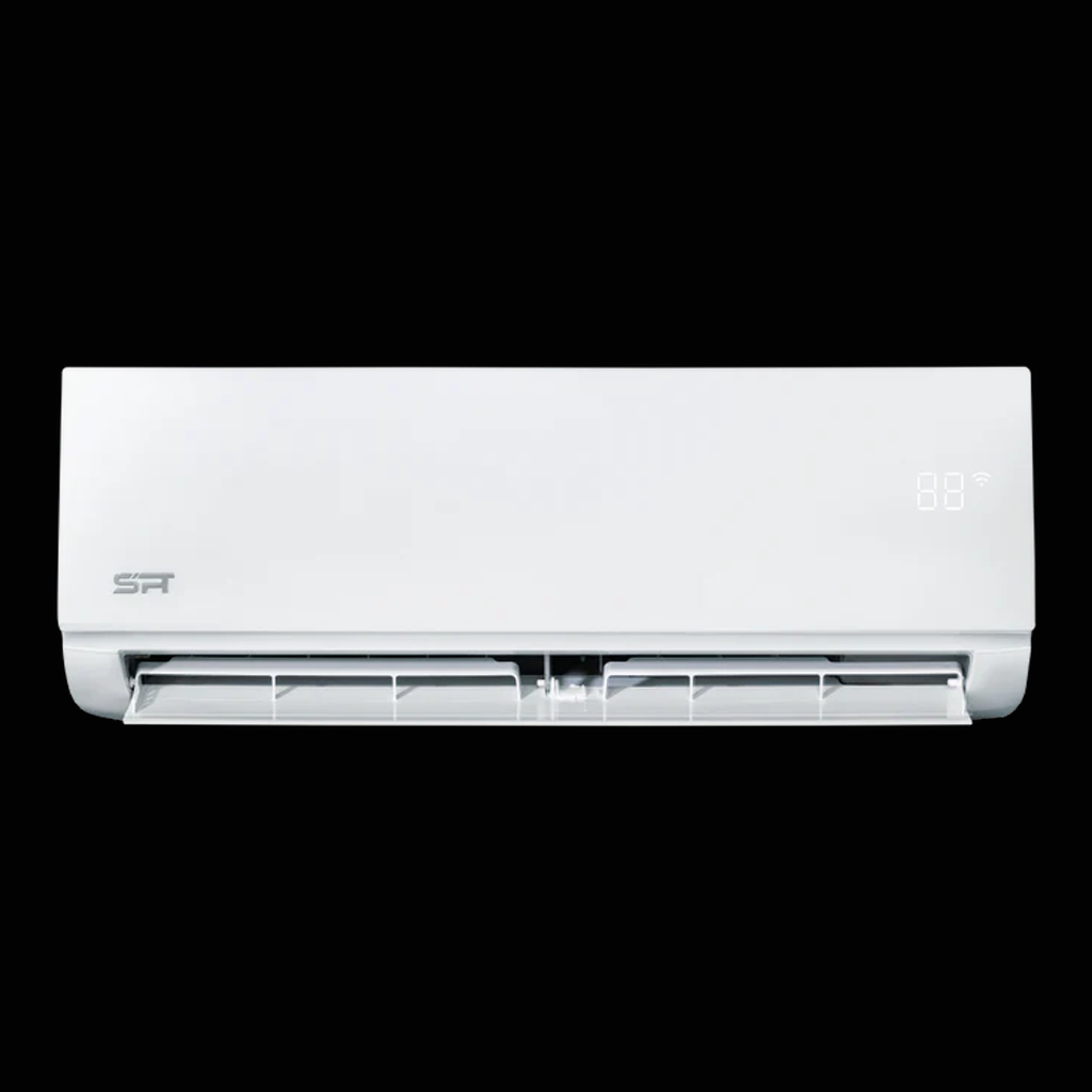 A sleek spt air conditioner, designed for efficient cooling and modern aesthetics in any room setting