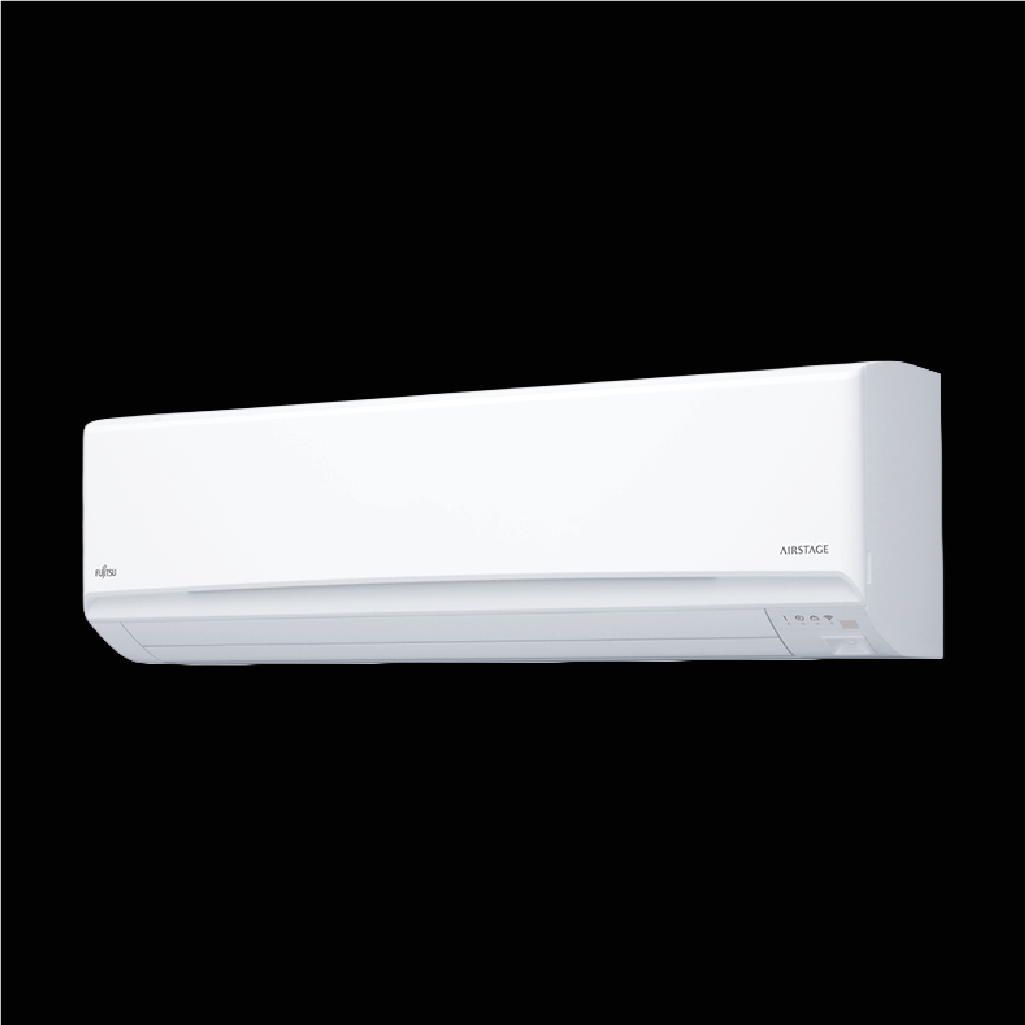 Fujitsu Wall-mounted air conditioning unit in white, showing a larger profile for high-capacity cooling with modern, clean lines.