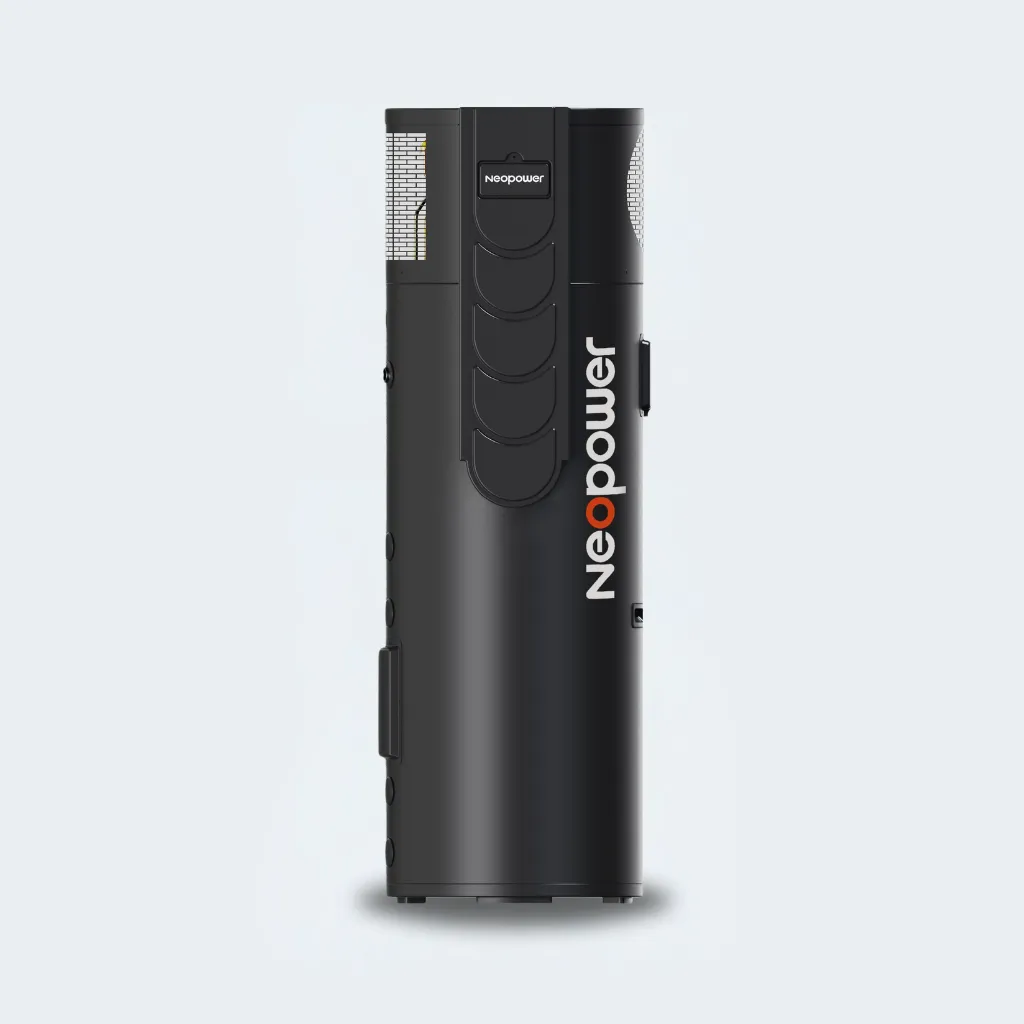 Front view of the NeoPower 260L heat pump hot water system designed for efficient and eco-friendly home water heating.